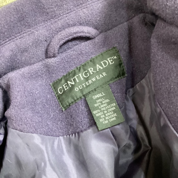 Centigrade Women’s Purple Wool Double Breasted Pea Coat 🧥 Jacket Long Sleeves - Picture 5 of 5